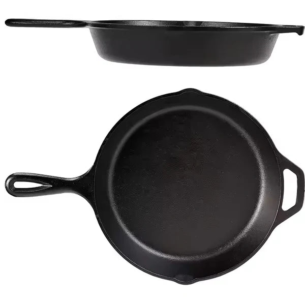 Happiness CAST IRON PAELLA SKILLET FRYING PAN - 30cm