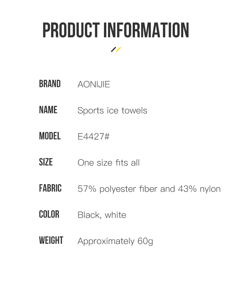 Aonijie E4427 Sports Ice Cooling Towel - White