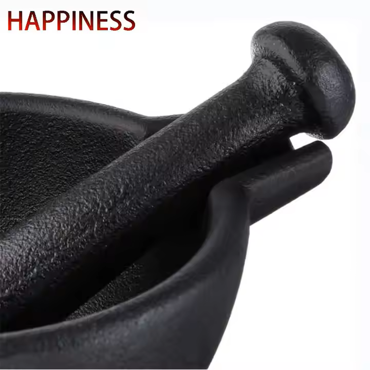 Happiness CAST IRON MORTAR and PESTLE- 15cmx10cm