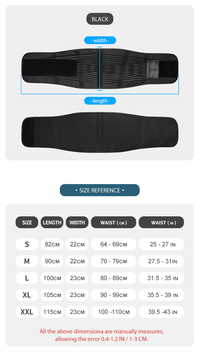 Aolikes 7986 Lower Back Brace Lumbar Support