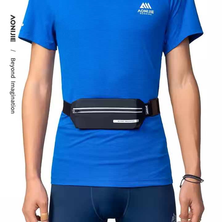 Aonijie W8129 Waterproof Sports Waist Bag Running Belt - BLACK