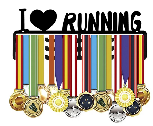 I LOVE RUNNING Medal Hanger (Metal)