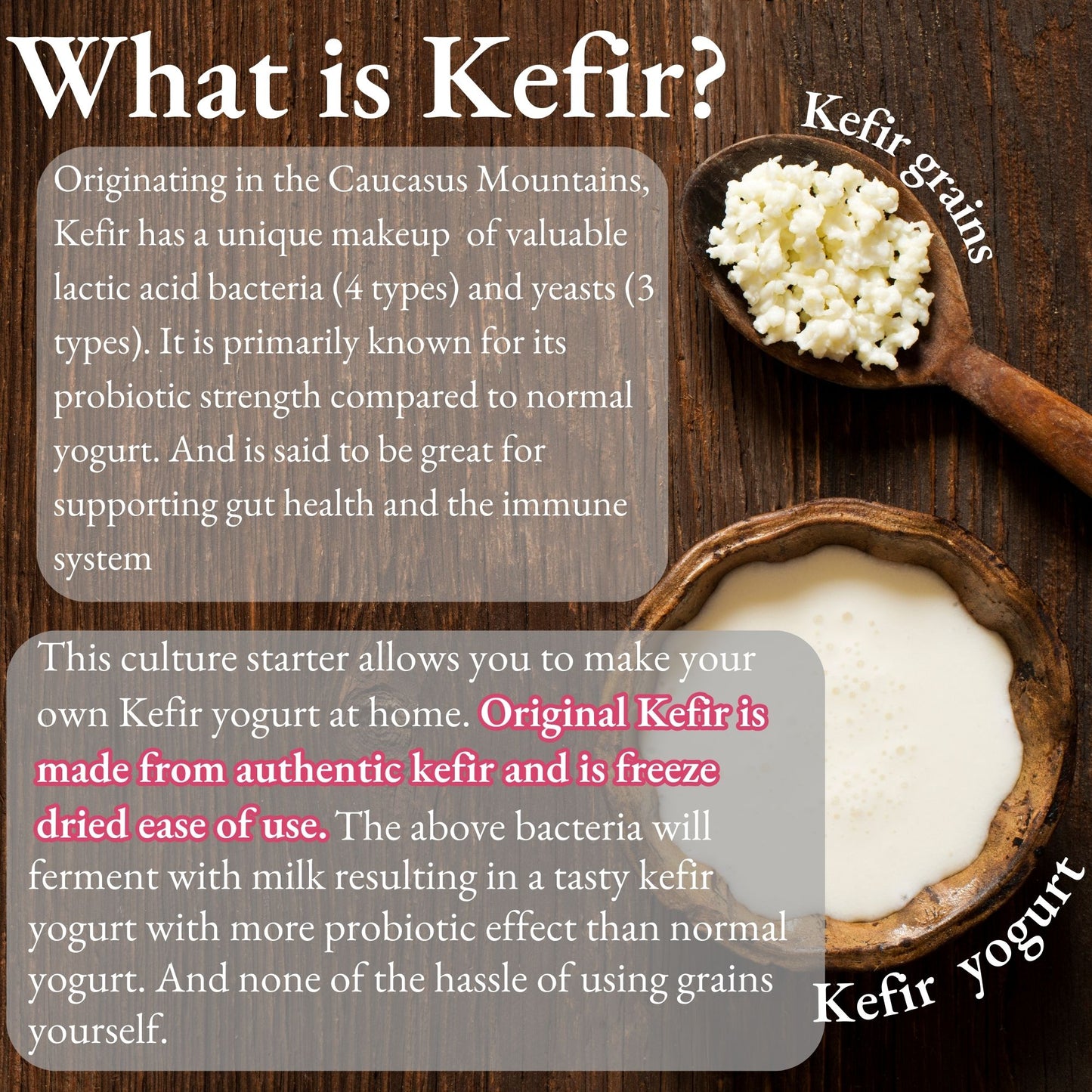 Original KEFIR YOGURT STARTER 14 sachets x 2g - 1 sachet makes 1 liter