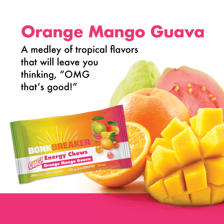 BonkBreaker Electrolytes ORANGE, MANGO & GUAVA Energy Chews - 8ct. Packet
