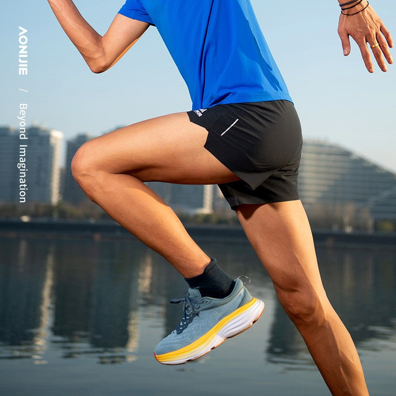 AONIJIE FM5199 Outdoor Sports Shorts for Men - BLACK