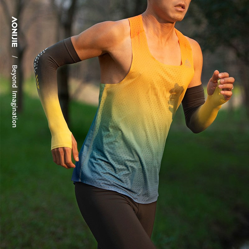 AONIJIE E4121 Running UV Protection Arm Sleeves - WHITE