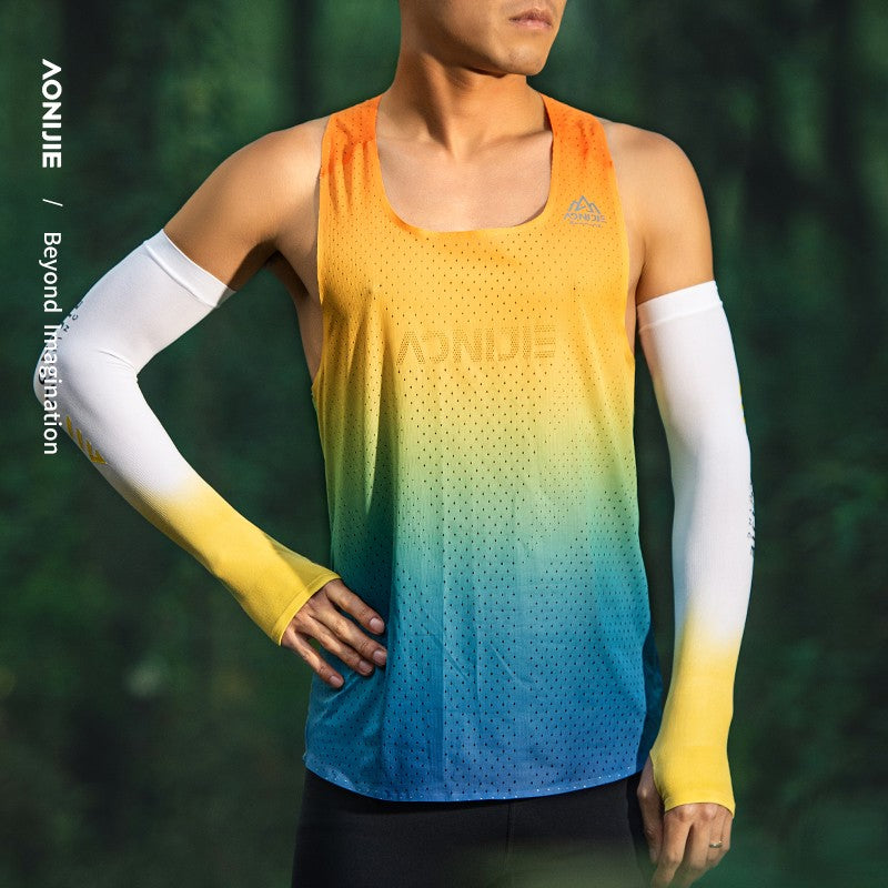 AONIJIE E4121 Running UV Protection Arm Sleeves - WHITE