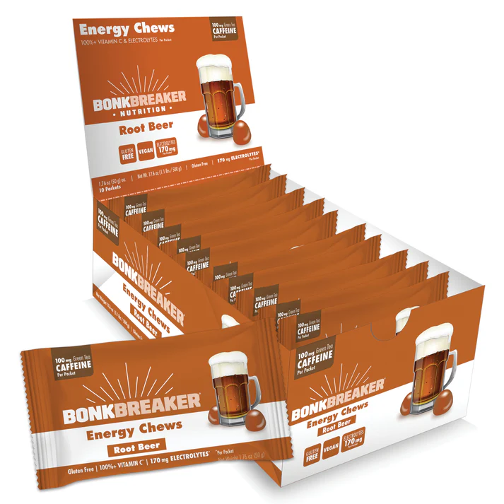 BonkBreaker Electrolytes ROOT BEER W/ CAFFEINE Energy Chews - 8ct. Packet