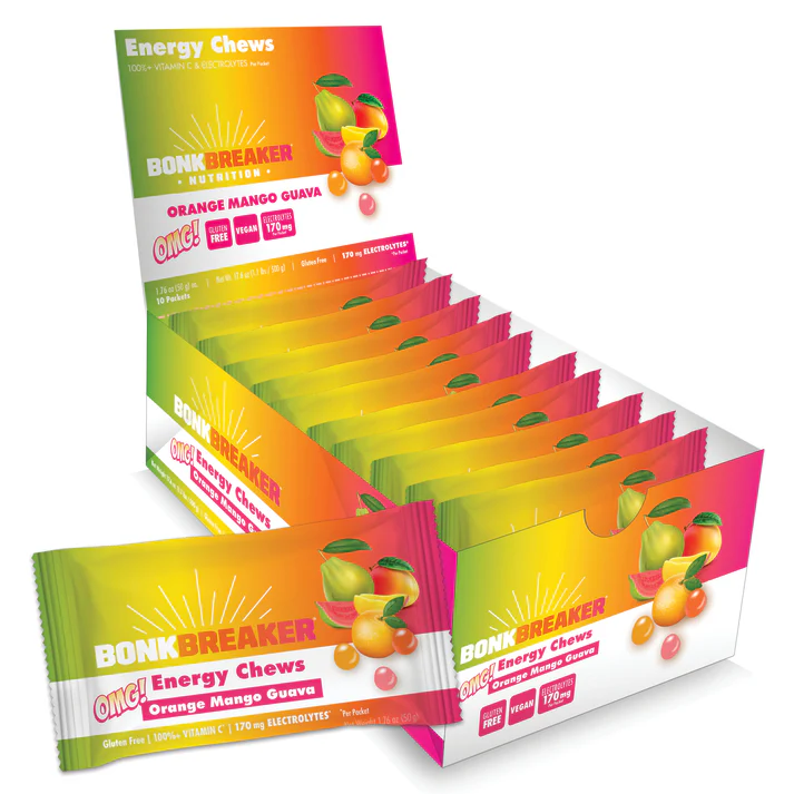 BonkBreaker Electrolytes ORANGE, MANGO & GUAVA Energy Chews - 8ct. Packet