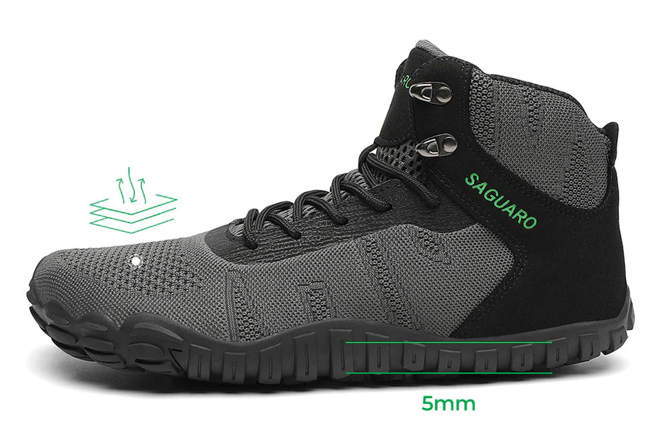 Saguaro Vitality V Barefoot Minimalist Hiking Shoes - BLACK