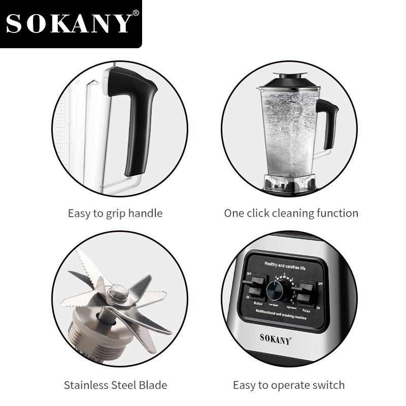 Sokany 2.5L Capacity 9 Speed Adjustable Portable Blender 6000W