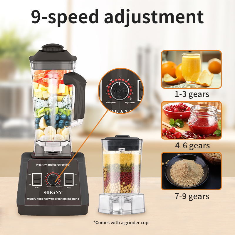 Sokany 2.5L Capacity 9 Speed Adjustable Portable Blender 5000W