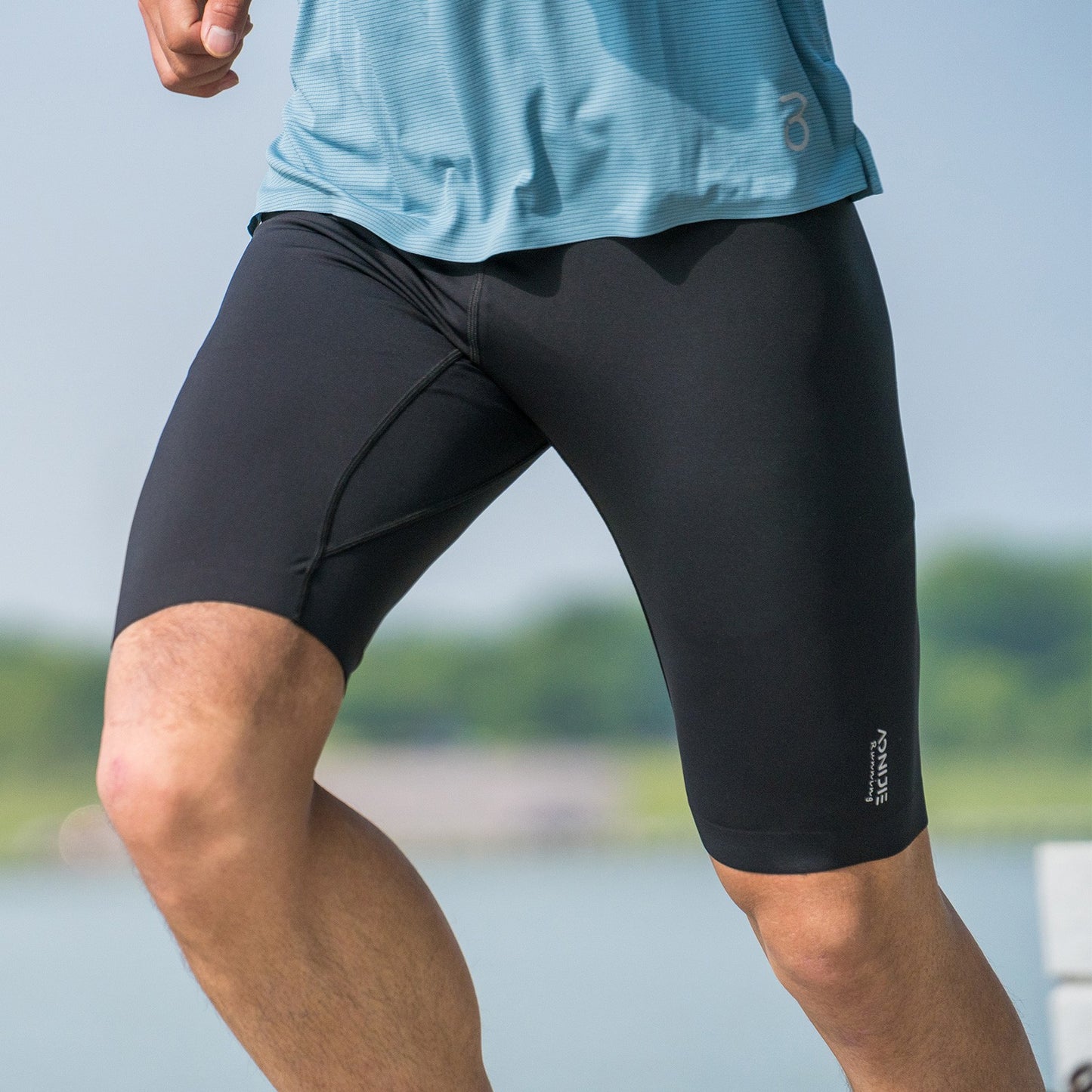 Aonijie FM5120 Tight Lightweight Sports Compression Shorts for Men- BLACK
