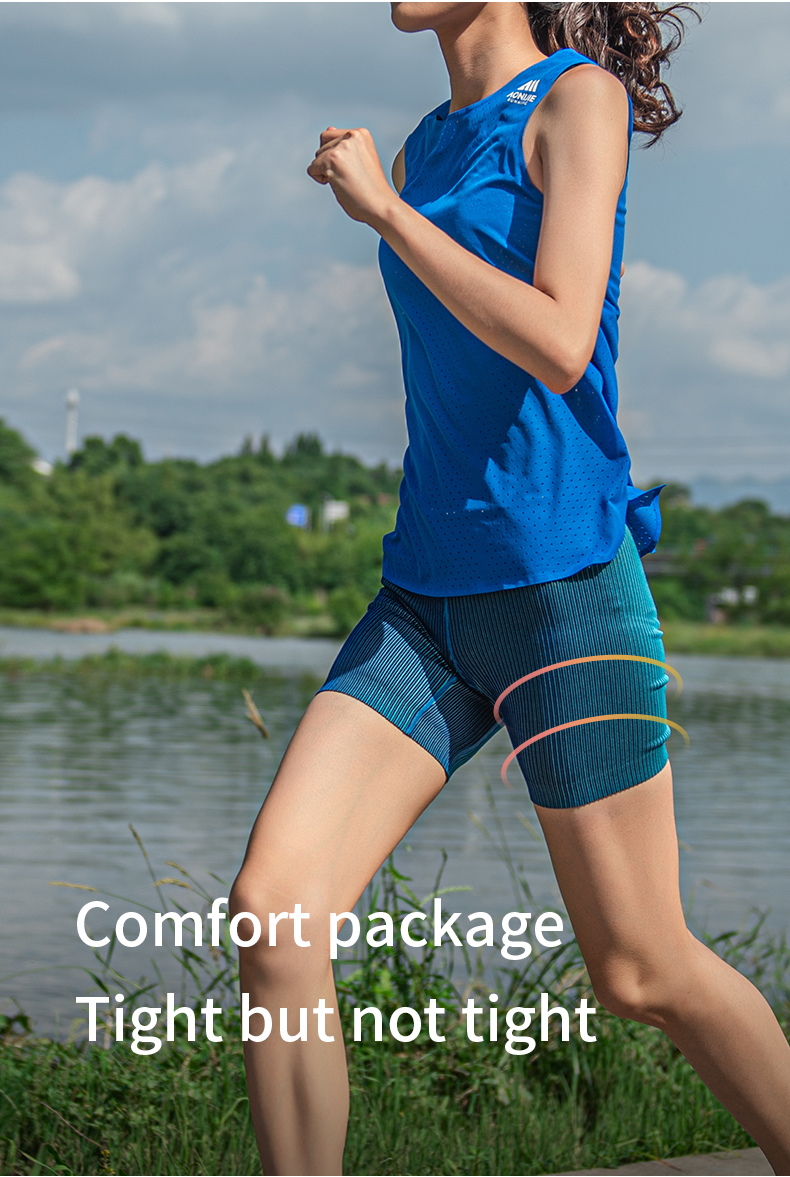 Aonijie FW5177 Running Sports COMPRESSION SHORTS for Women -- RED LARGE