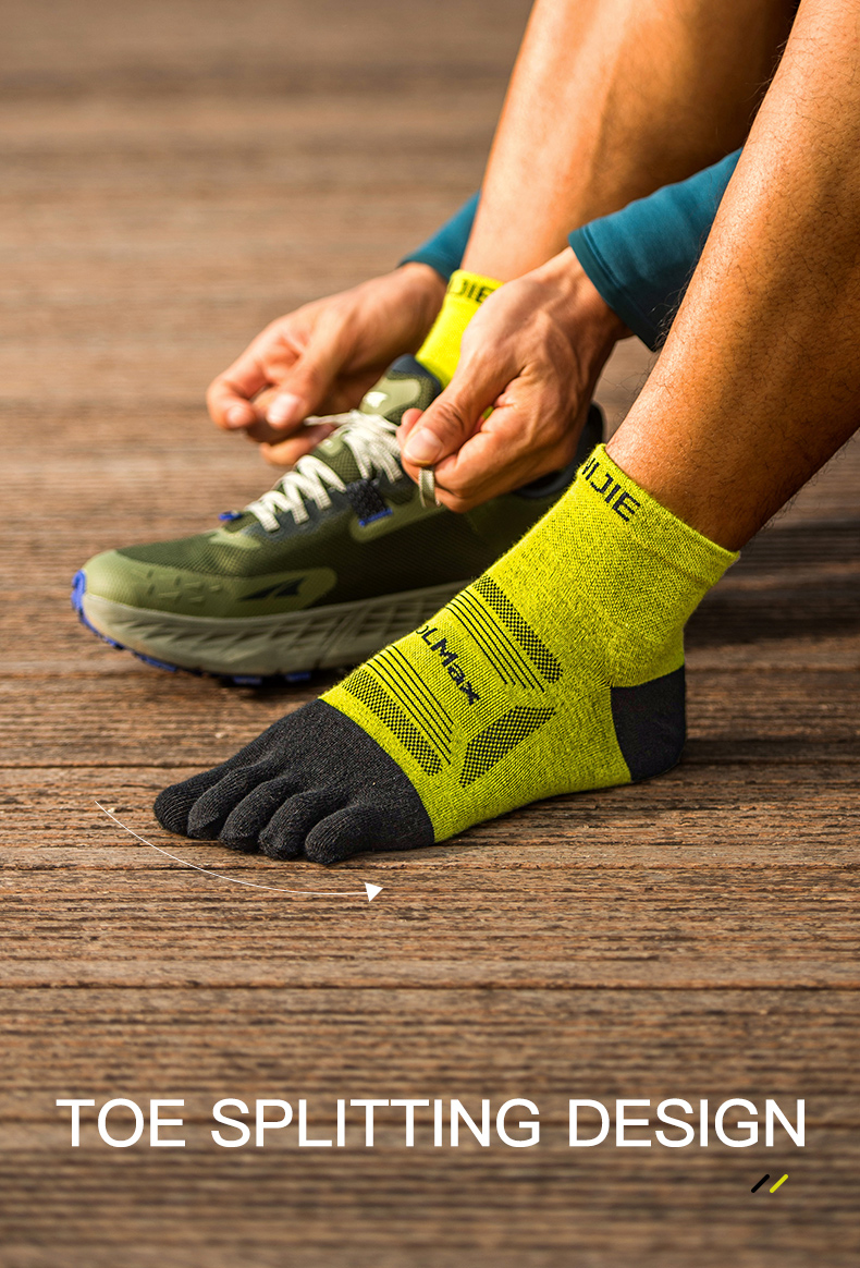 Aonijie E4840 Mid-length Running TOE SOCKS 3 Pairs Breathable - LARGE