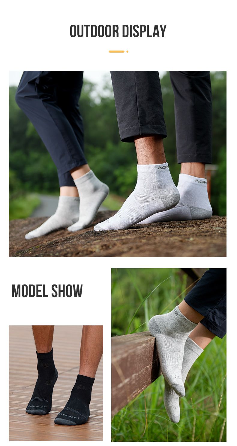 Aonijie E4835 Mid-tube Sports Socks 3 Pairs- Medium