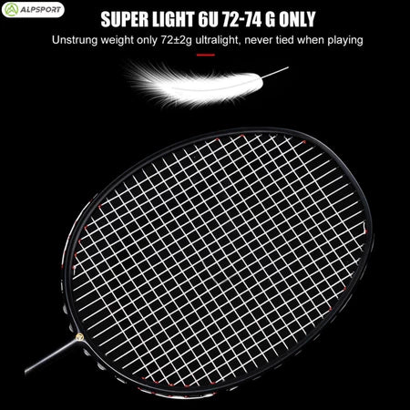 ALPSPORT XHP 6U/G4 26Lbs Carbon Fiber Badminton Racket (Single)