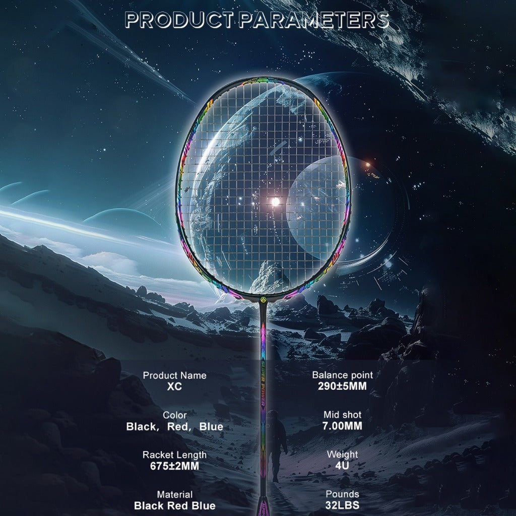ALPSPORT XC 4U/G4 32Lbs Carbon Fiber Badminton Racket