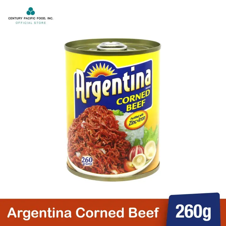 Argentina Corned Beef 260g x 48pcs (1 CASE) - 100% Pure Beef, High Protein, Halal Certified