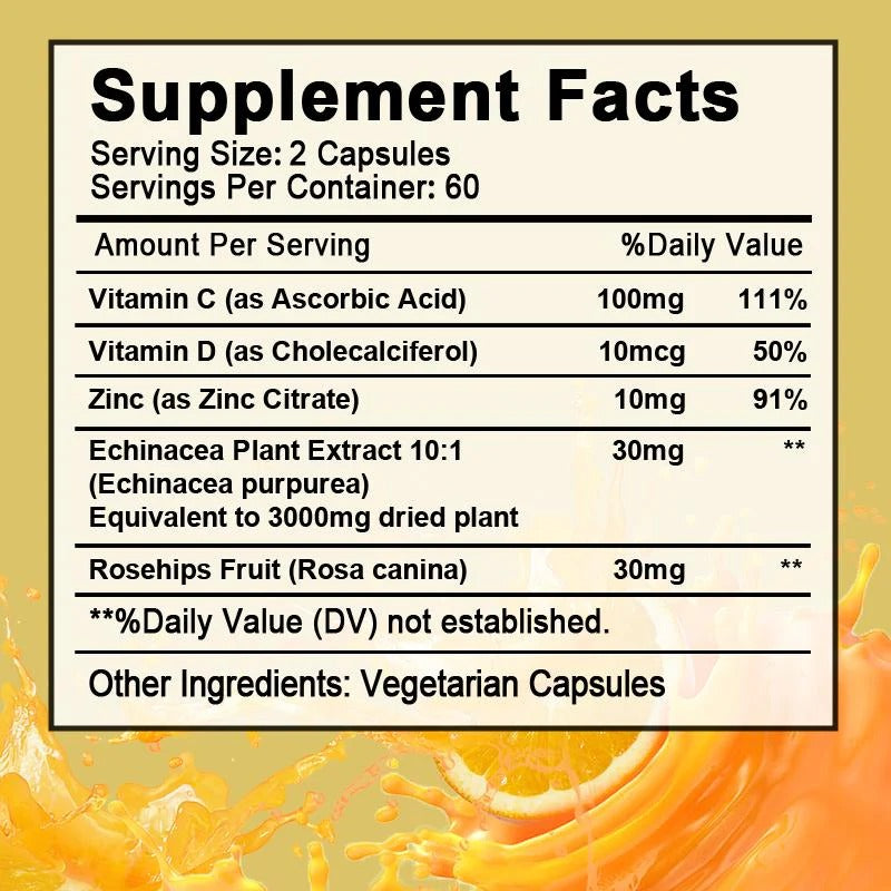 Beworths Vitamin C, Zinc & Vitamin D3 Capsule- 100mg