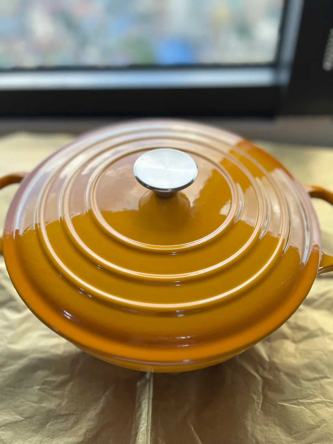 Happiness ENAMELED CAST IRON POT - YELLOW