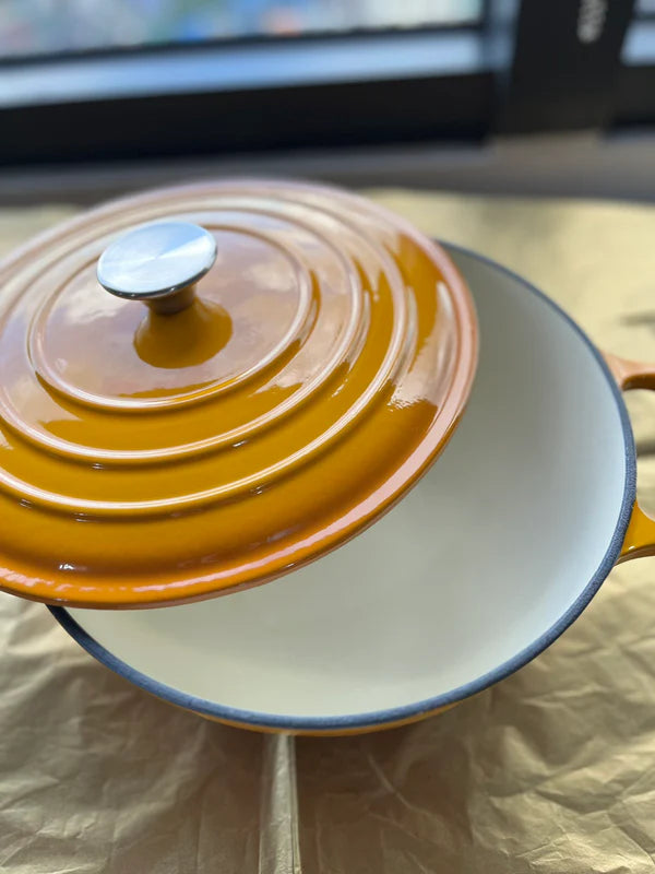Happiness ENAMELED CAST IRON POT - YELLOW