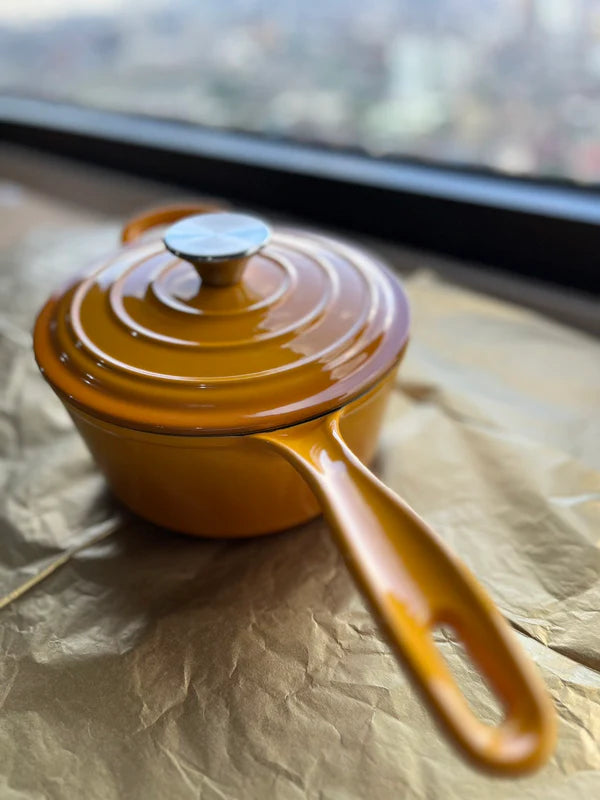 Happiness YELLOW ENAMELED CAST IRON SAUTE/SAUCE PAN