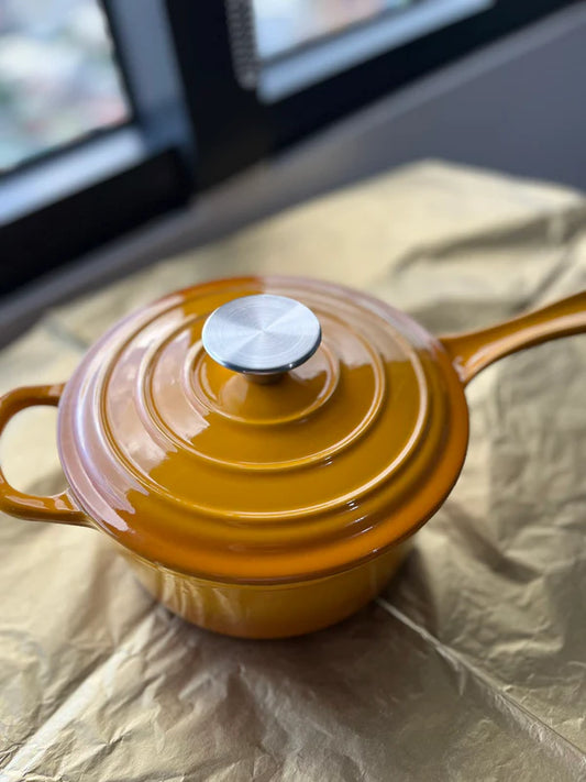 Happiness YELLOW ENAMELED CAST IRON SAUTE/SAUCE PAN