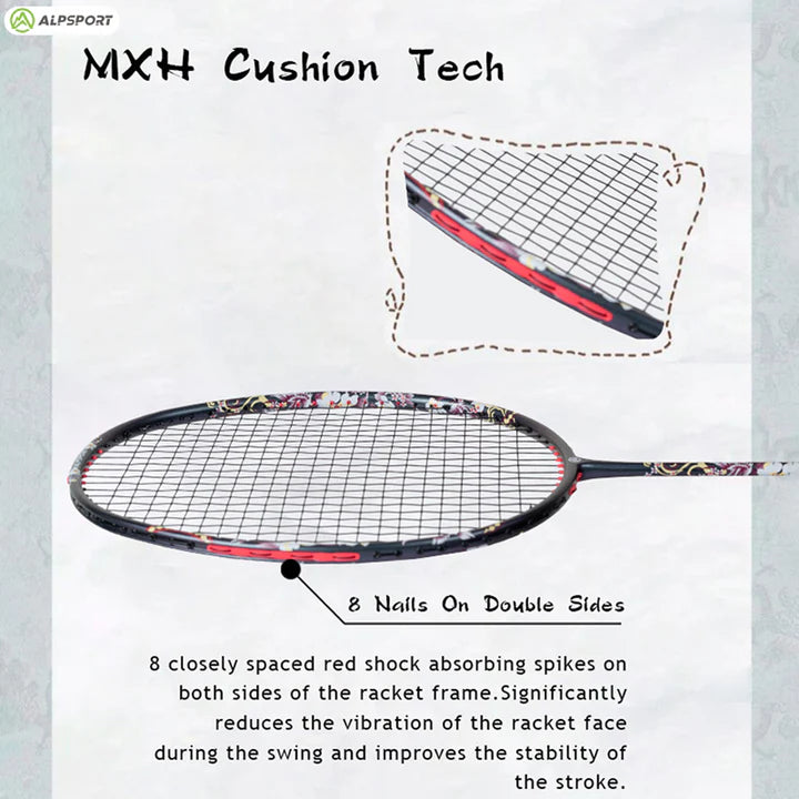 ALPSPORT HQ 6U/G5 Full Carbon Fiber Badminton Racket 24-32lbs - Black