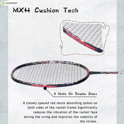 ALPSPORT HQ 6U/G5 Full Carbon Fiber Badminton Racket 24-32lbs - Black