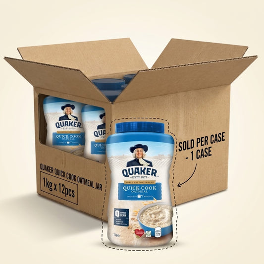 1 CASE- Quaker Quick Cook Oatmeal 1kg Jar x 12pcs