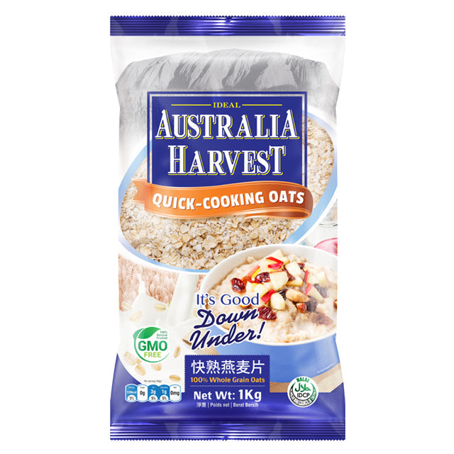 BULK - AUSTRALIAN HARVEST Quick Cooking Oats 1kg x 15 (CASE)