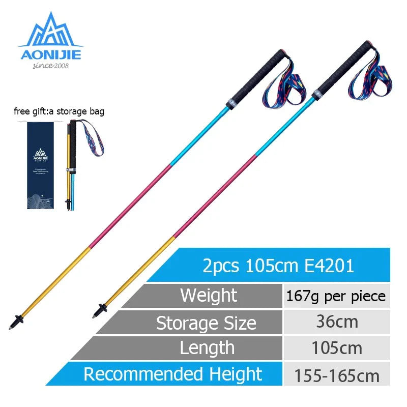 2 pcs Aonijie CARBON FIBER HIKING POLE E4201