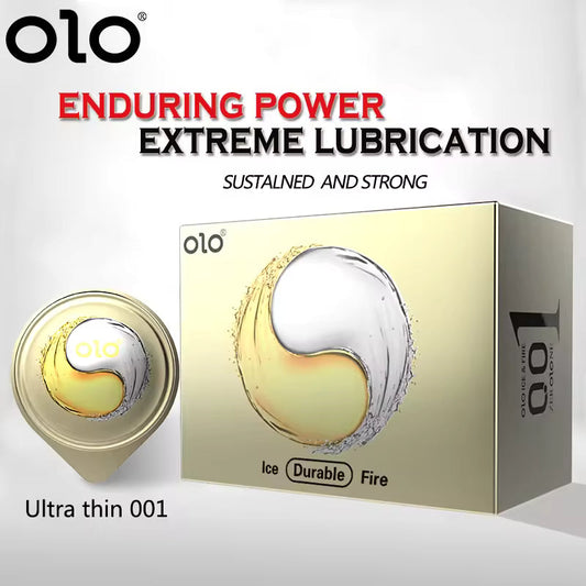 OLO FIRE AND ICE OIL DELAY CONDOM 10PCS - round packaging