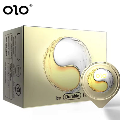 OLO FIRE AND ICE OIL DELAY CONDOM 10PCS - round packaging