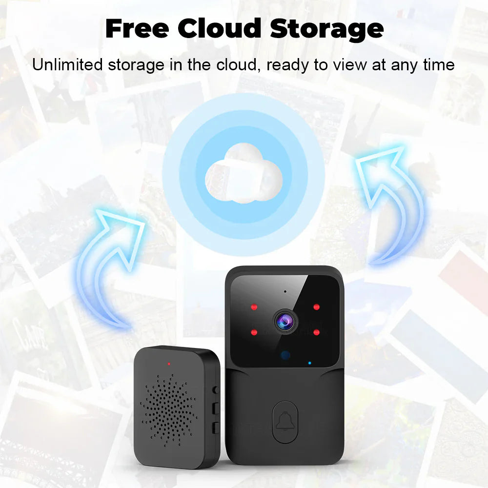 Smatrul Tuya Wireless Wi-Fi Doorbell Outdoor High-Definition Camera - BLACK [1 Button 2 Receivers]