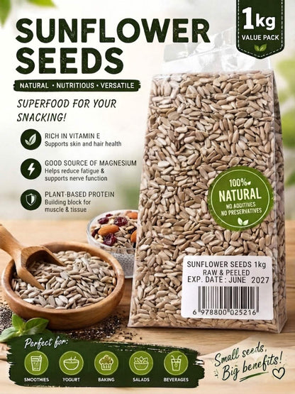 Segoi SUNFLOWER SEEDS 1kg - Sugar-free and Healthy - Exp. Date June 2027