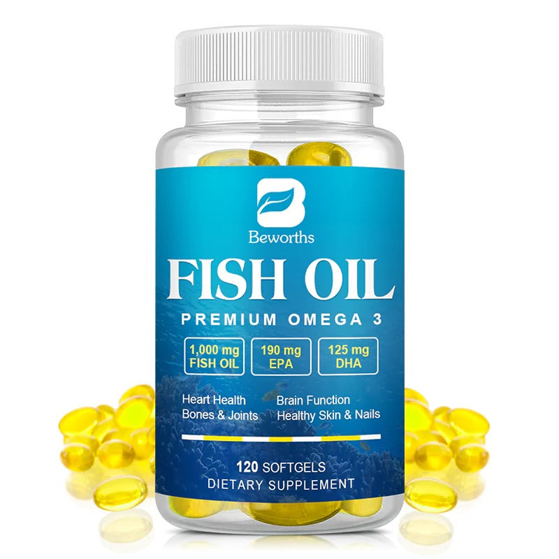 Beworths Fish Oil Premium Omega 3 Capsules Non-GMO Vegetarian