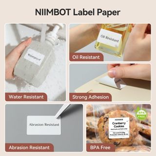 Niimbot B21/B1/B3S Thermal Label Sticker Paper Printable White 20-50mm Width