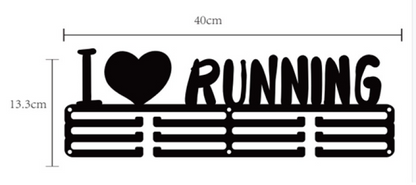 I LOVE RUNNING Medal Hanger (Metal)