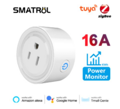 SMATRUL Power Monitor 16A Tuya Smart Zigbee Socket Plug US Wireless Control Outlet