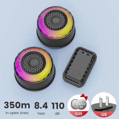 SMATRUL WIRELESS DOOR  BELL - BLACK [1 Button / 2 Receivers]
