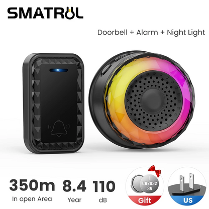 Smatrul WIRELESS DOOR BELL - BLACK [1 Button / 1 Receiver]
