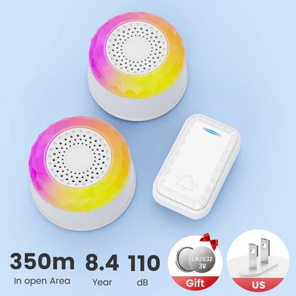 SMATRUL WIRELESS DOOR BELL - WHITE [1 BUTTON / 2 RECEIVERS]