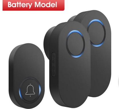 Smatrul Battery Model WIRELESS DOOR BELL - BLACK [1 Button / 2 Receivers]