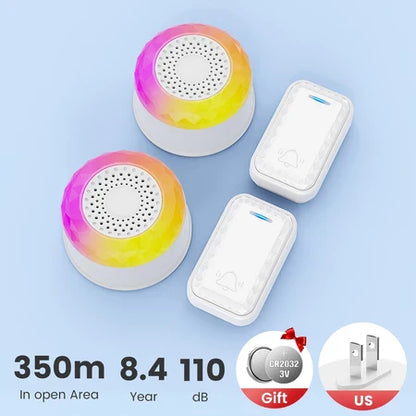 SMATRUL WIRELESS DOOR BELL - WHITE [2 BUTTON / 2 RECEIVERS]