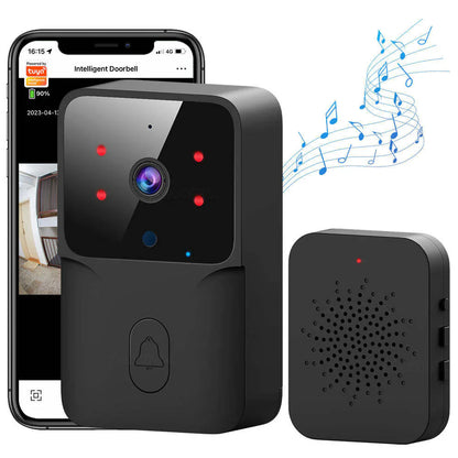 Smatrul Tuya Wireless Wi-Fi Doorbell Outdoor High-Definition Camera - BLACK [1 Button 2 Receivers]