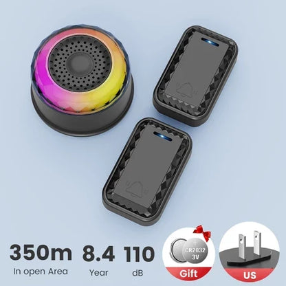 SMATRUL WIRELESS DOOR BELL - BLACK [1 RECEIVER / 2 BUTTONS]