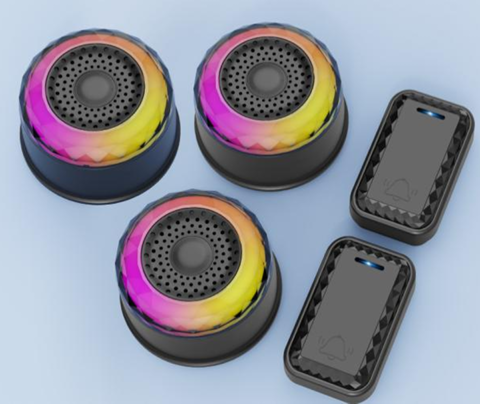 SMATRUL WIRELESS DOOR BELL - BLACK [2 BUTTONS / 3 RECEIVERS]