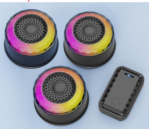 SMATRUL WIRELESS DOOR BELL - BLACK [1 BUTTON / 3 RECEIVERS]